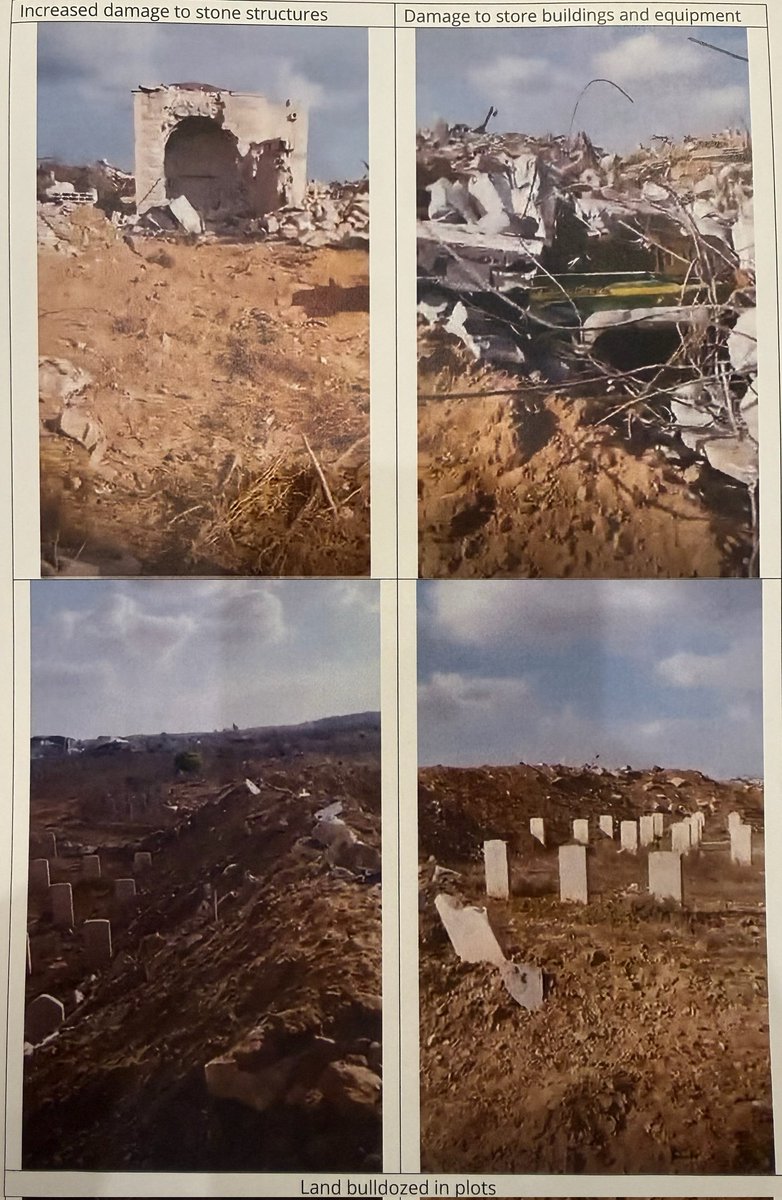 DavidShoebridge's tweet photo. These are the images of the Gaza War Cemetery where 140 Australian war graves have been desecrated by the Israeli military including bulldozing graves. Very real concern that Australian soldiers remains have been bulldozed and disturbed. https://t.co/DBFEM3NjfU