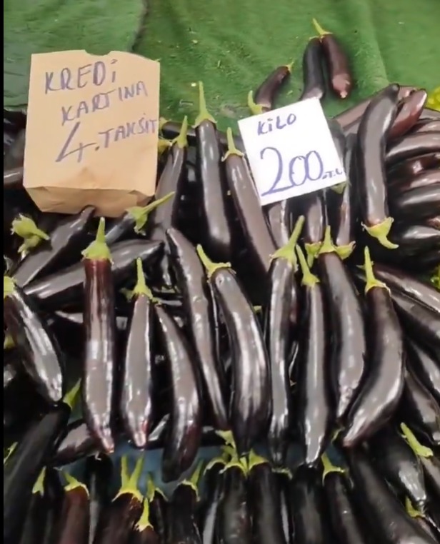 Beyaz eşya değil.
Mobilya değil.
Kıyafet değil, ayakkabı değil.
Araba değil.

Sadece patlıcan.

Bir öğün yemek için
4 taksit.

Sözün bittiği, sabrın tükendiği yerdeyiz.

Allah sonumuzu hayretsin!