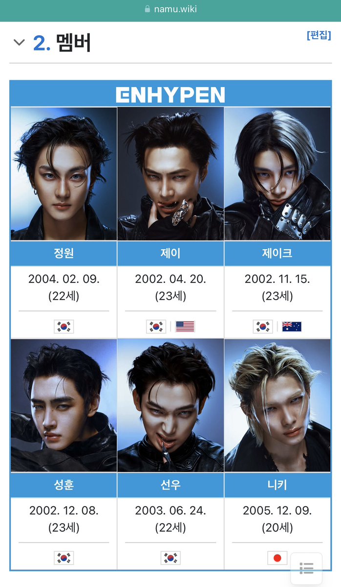 นามุวิกิอัปเดตเมมเบอร์ของเอนไฮเพน ㅠㅠㅠㅠ มันคือเรื่องจริง ….