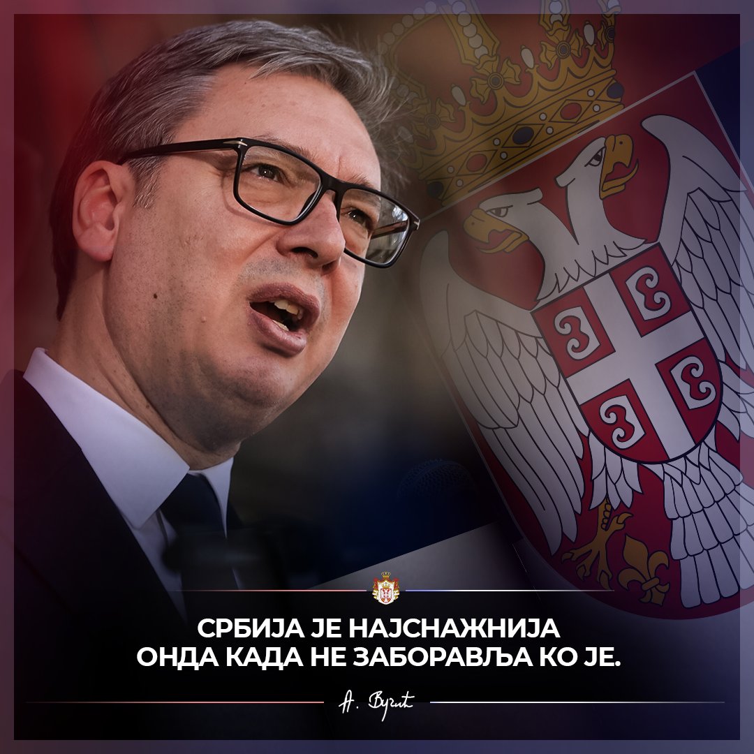 sns_srbija's tweet photo. Србија је најснажнија онда када не заборавља ко је. 🇷🇸🇷🇸🇷🇸 @avucic #SNS #Srbija https://t.co/KJETlx4Iss