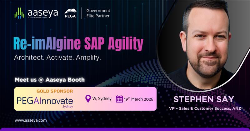 Meet Stephen Say at PEGAInnovate Sydney 2026.
Visit the Aaseya Gold Sponsor Booth to explore AI-powered workflows transforming business operations.
19 March |  W Sydney
#PEGAInnovate #Aaseya