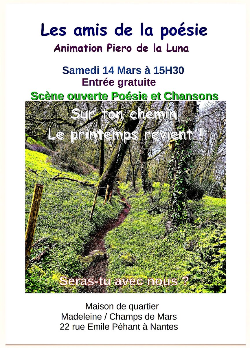 Seras-tu avec nous ? 
#poetrylovers #poemes #pierodelaluna #Nantes #chansons