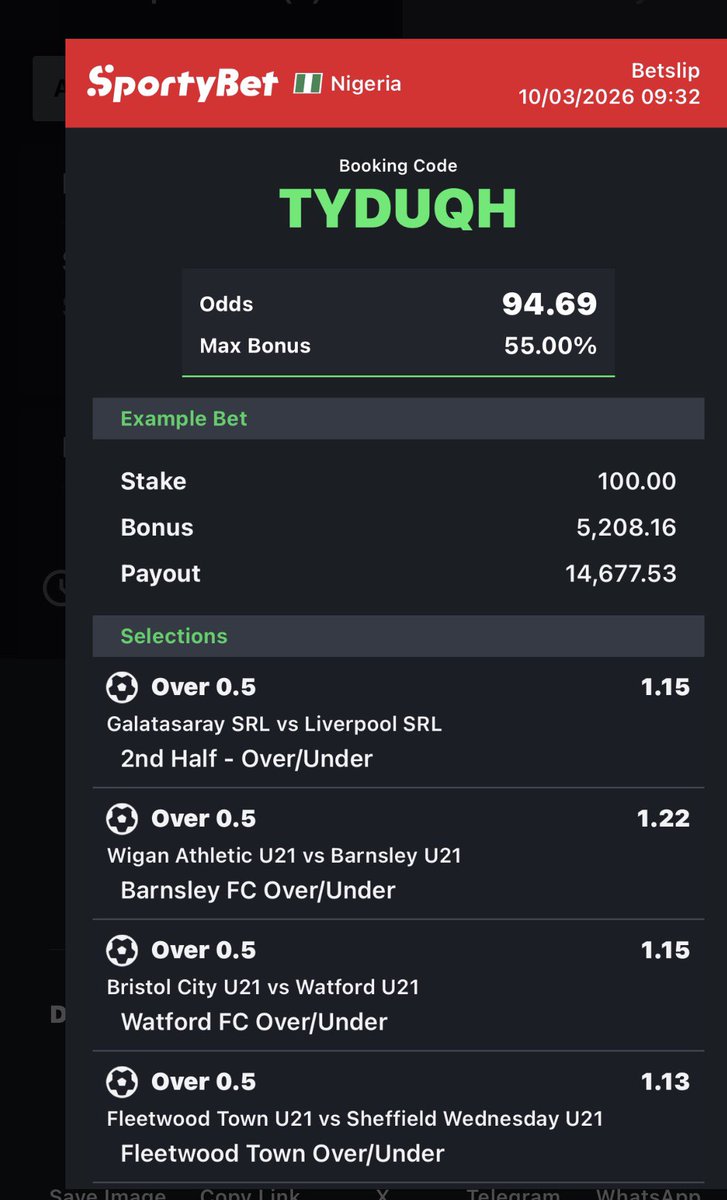 Tipsbycyy's tweet photo. 100 odds 👀 https://t.co/ODGdUociuT