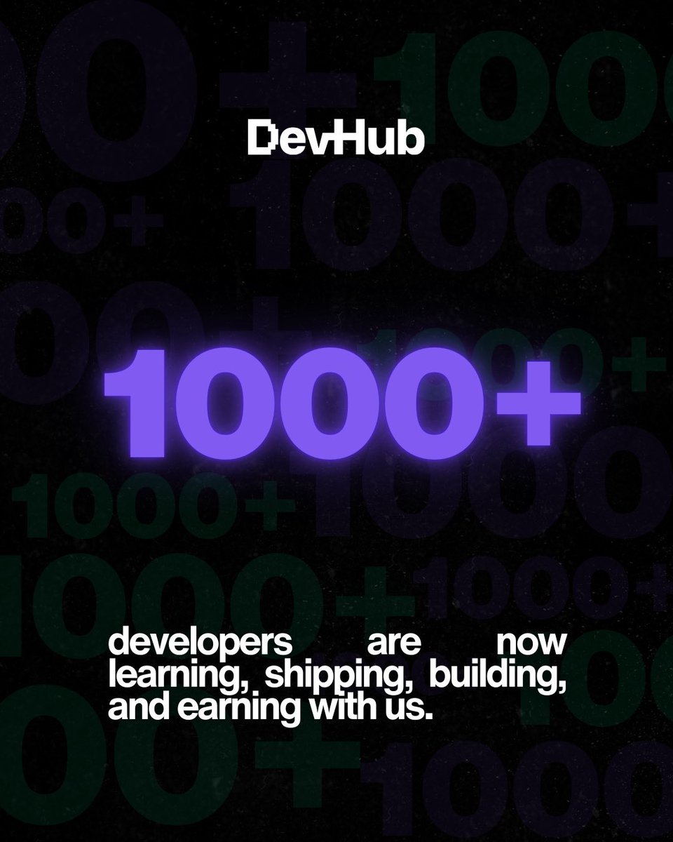 devhub_wtf's tweet photo. From a small idea to a growing movement.

DevHub is now home to 1,000+ developers building, collaborating, and turning ideas into real products together. 🚀

A huge milestone for the community and just the beginning of what’s ahead.

#DevHub #Developers #Community #Tech #AI https://t.co/CCkIp1NAFm