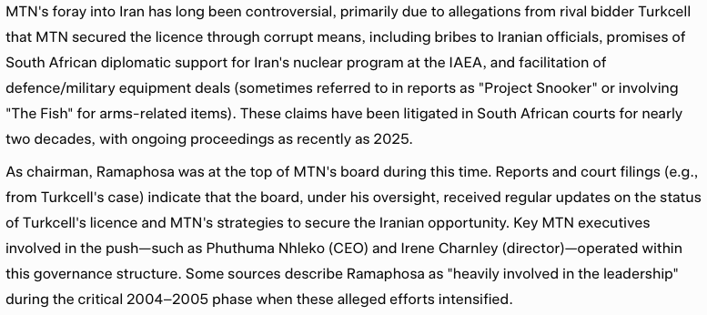 Guess who was the non-executive chairman at the time of MTN's Iranian foray?

You know, the guy who greased the wheels and all that.

🤔