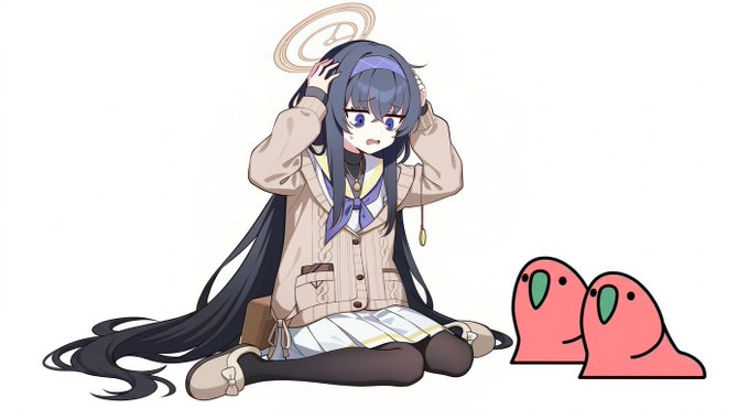 #ネットミームに侵食されたブルーアーカイブ ウイ「ゼェゼェ……ど、どうしよう…このクネクネする鳥(?)いつまでもついてくる……」