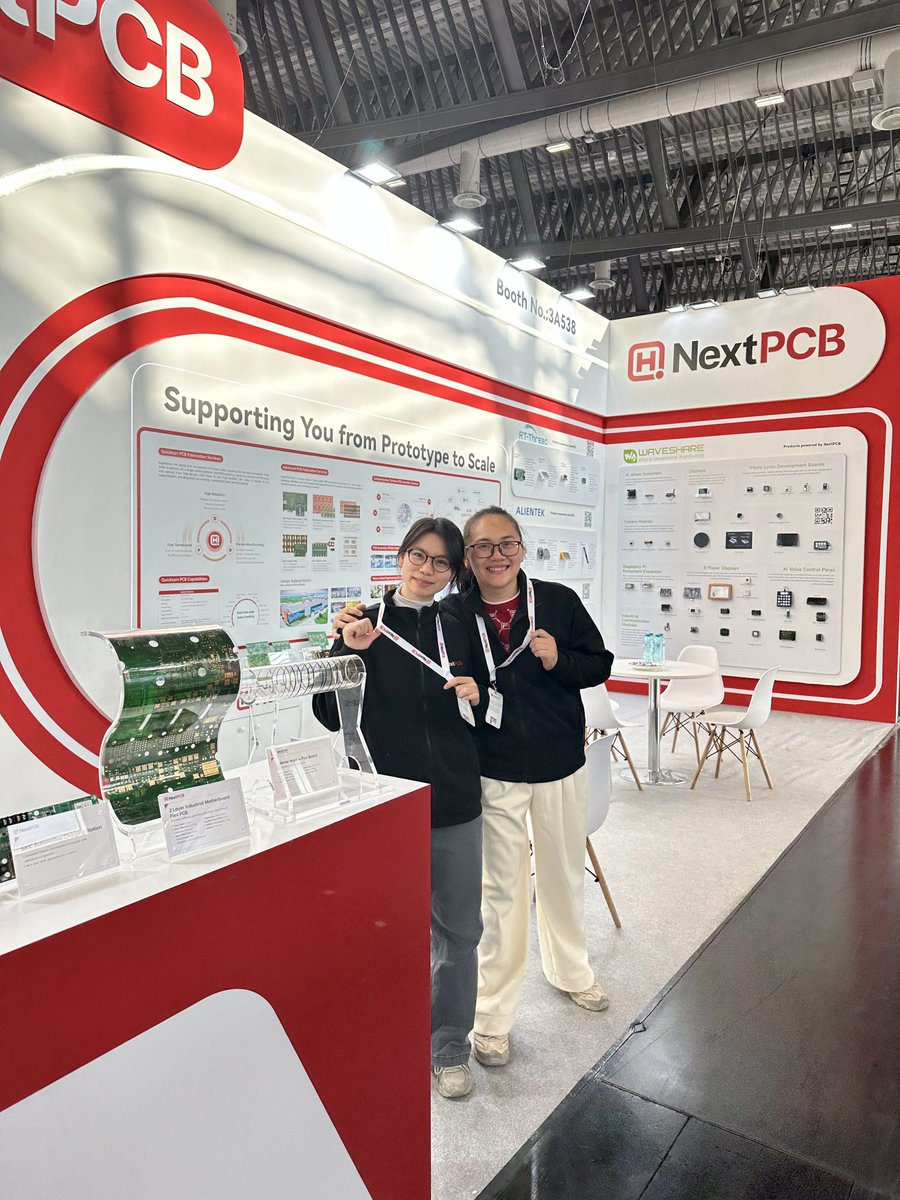 HQ_NextPCB's tweet photo. Our booth is officially ready! 🚀 Stop by Booth 3A-538 to chat about your next project—from high-quality PCB fabrication to reliable assembly services. We can't wait to help bring your ideas to life!

#NextPCB #embeddedworld #PCB #PCBA https://t.co/uP2rbjUnTf
