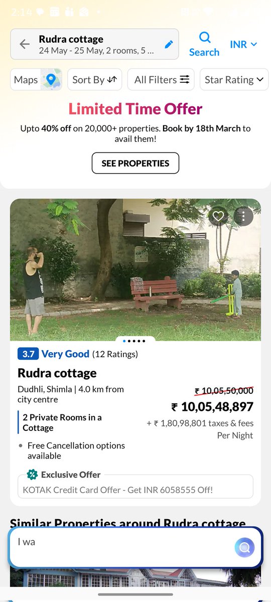 hisanku's tweet photo. Never thought that visiting Shimla can be such a costly affair. @makemytrip You guys rock. https://t.co/1mFUxM08aF