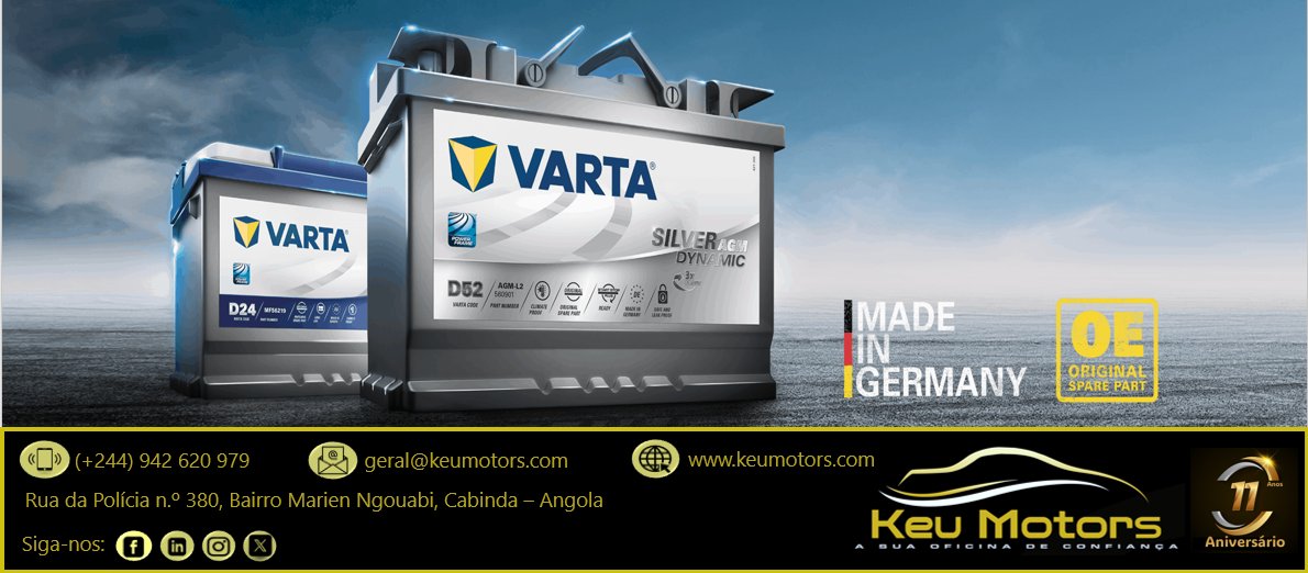 keumotors's tweet image. Baterias VARTA, engenharia alemã, qualidade e garantia, disponíveis para si na Keu Motors, a sua oficina de confiança em Cabinda.
#KeuMotors #Cabinda #CastrolAutoService #Multimarcas #Varta