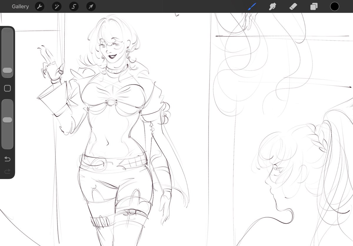 not having a good day so coping with it by drawing beautiful women