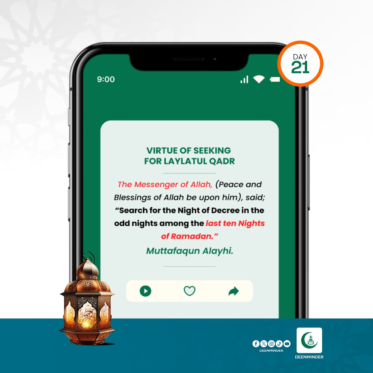 DeenMinder's tweet photo. Laylatul Qadr (the Night of Decree or Power) is considered the most sacred night occurring within the last ten nights of Ramadan. 

It is better than a thousand months (≈83 years). Sincere worship (prayer, Dhikr) during this night leads to the forgiveness of previous sins. https://t.co/yLGPIabUZl