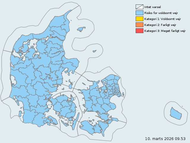 DMI: Keine Wetterwarnung für Dänemark am 10. März 2026
