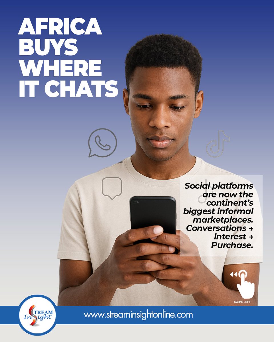 stream_insight's tweet photo. Africa’s digital marketplace isn’t on one platform.
Each platform has its own culture, behavior, and buying patterns.
Brands that understand this turn attention into revenue.

#STREAMINSIGHT #MarketResearch  #DigitalPlatforms https://t.co/deFRlSIcQE