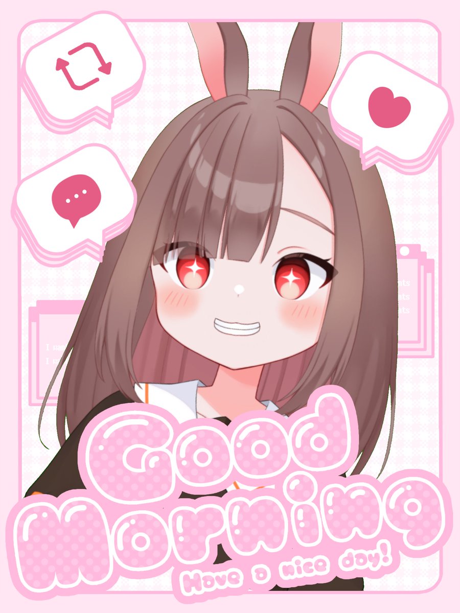 みんなおはうさー！🐰✨
水曜日の朝だよ～！！

今日は上から落ちてきたスマホが顔に直撃して起きたよ～💦
痛くなかったけどビックリして心臓バクバクになったよꉂ(´,,>ω<,,`)でも早起きできてラッキーだったかな！

それでは、今日もゆるふぁい♬

#おはようVtuber #個人Vtuber #個人勢Vtuber