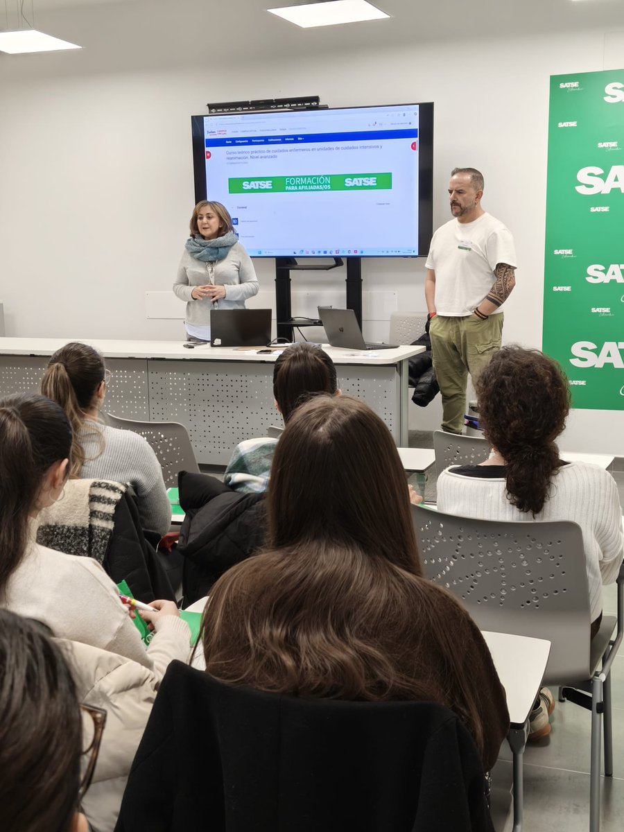 S_Extremadura's tweet photo. Inauguración del Curso Teórico - Práctico de Cuidados #Enfermeros en Unidades de Cuidados Intensivos y Reanimación.

📌 Sede SATSE Badajoz

📜 #Formación acreditada por la UCAV.

💚Gracias a nuestros compañeros de las unidades por vuestra colaboración, disposición y ayuda. https://t.co/8D6XGUVAmc