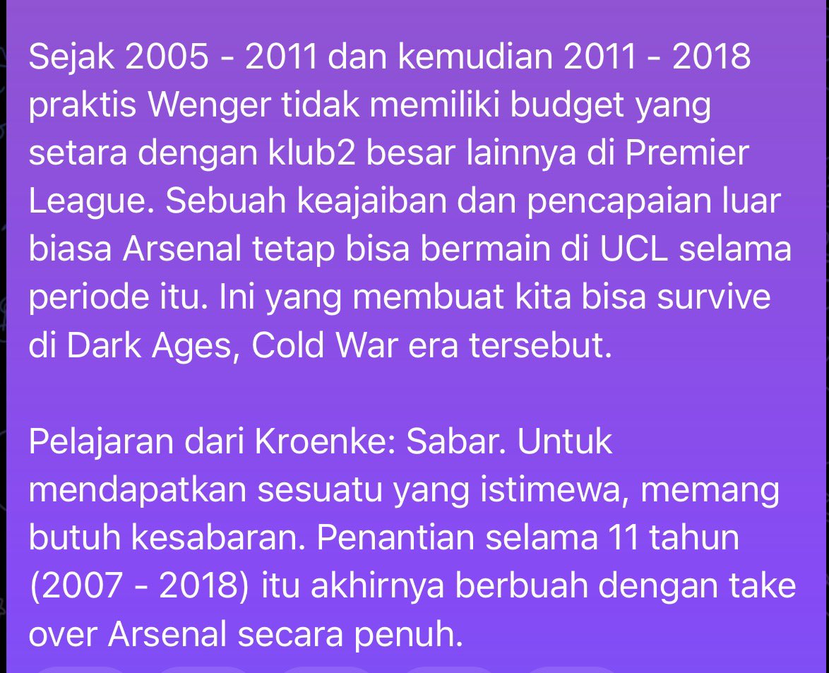 JalanArsenal's tweet photo. Tantangan dari sugar daddy club dan mengapa Dein kemudian menarik Kroenke untuk invest di Arsenal.

Tindakan yg kemudian backfired dg berakhir dirinya disingkirkan board Arsenal. The politics of the game.

Kroenke dapat manfaat terbesar dengan cara simple: bersabar dalam diam. https://t.co/Ne3FB39kpD