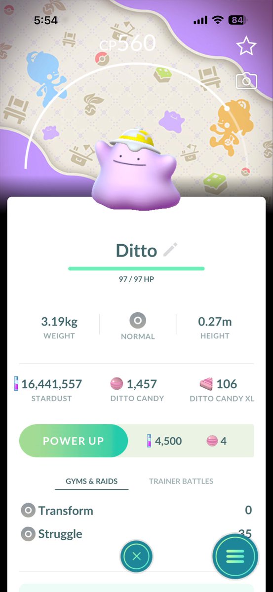 My first ditto of the event and it has the background! 🥰 #pokemongo