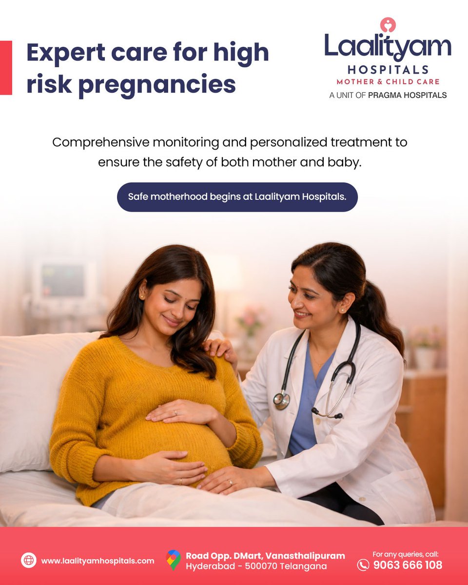 laalityamh50069's tweet photo. 🤰 Expert care for high-risk pregnancies at Laalityam Hospitals – Mother &amp; Child Care.
Comprehensive monitoring and personalized treatment for the safety of both mother and baby.

#pregnancycare #maternityhospital #motherandbabycare #highriskpregnancy #womenshealth https://t.co/wNMdPDbVeZ