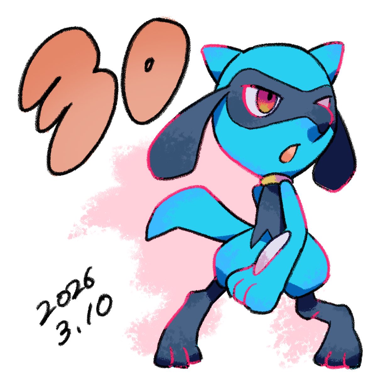 ポケモン30周年ロゴ紹介🎊】 今日は『リオル』！ リオルの、可愛さと