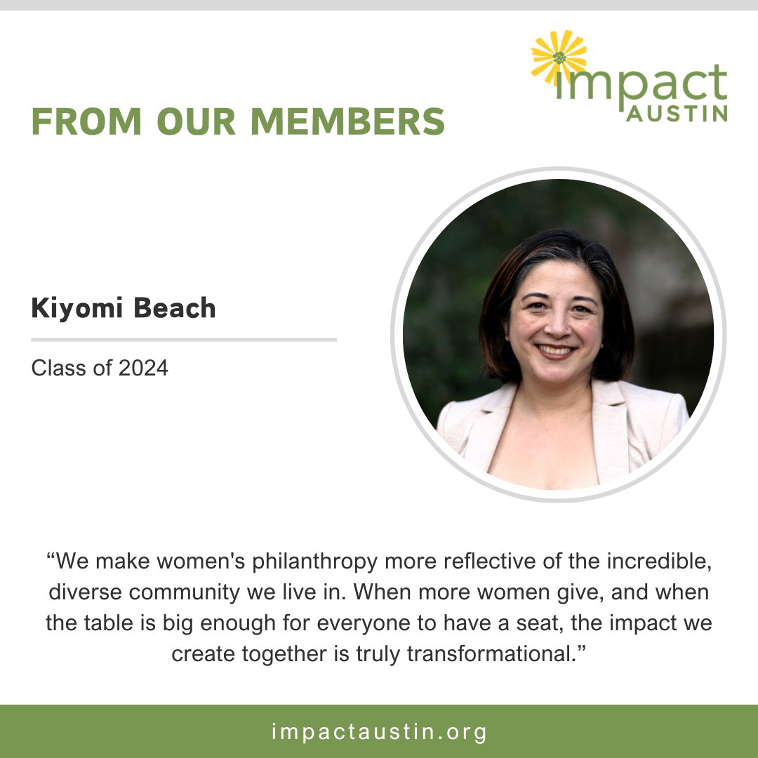Women's #givingcircles are making history in the world of philanthropy and in the communities they impact. See why Impact Austin board member Kiyomi Beach is an active  part of our collective giving!  impactaustin.org/membership
#WomensHistoryMonth