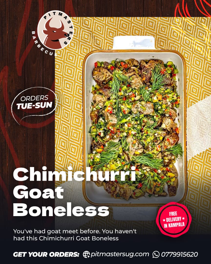 pitmastersug's tweet photo. You’ve had goat before…

But have you had goat smoked low &amp; slow and finished with chimichurri? 🐐🔥

Yeah. That’s a different conversation.

UGX 55,000
Order: https://t.co/AMteJtXAmk
Free delivery in Kampala 🛵
Tue–Sun | 12PM-8PM

#PitmastersUG #KampalaEats https://t.co/cLzBDsJDlq