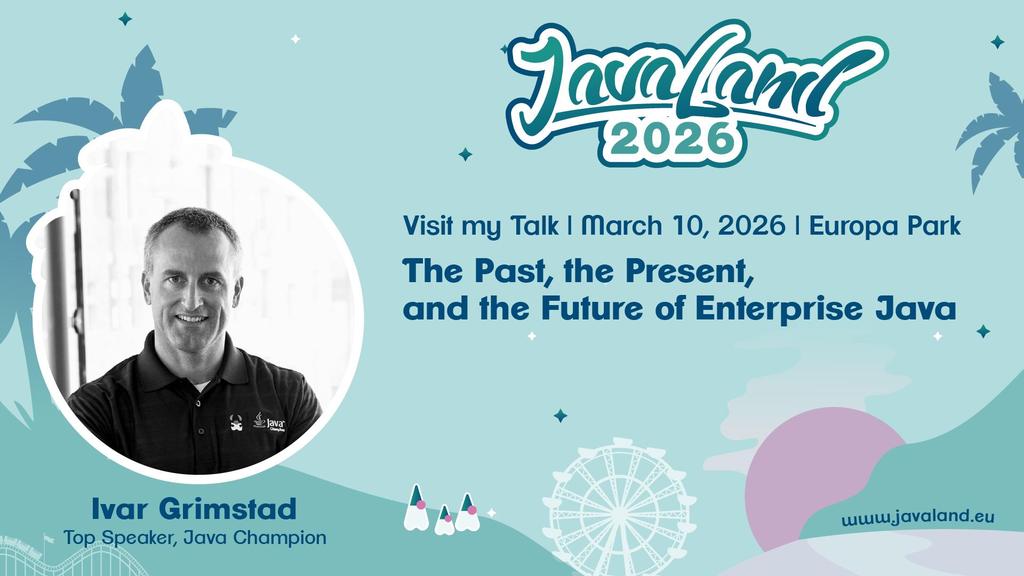 ivar_grimstad's tweet photo. Come to my @JakartaEE talk in Dome at @JavaLandConf Today at 13:00

#JakartaEE #EclipseFoundation #Community #JavaLand #jatumba https://t.co/60TKw1W5rz