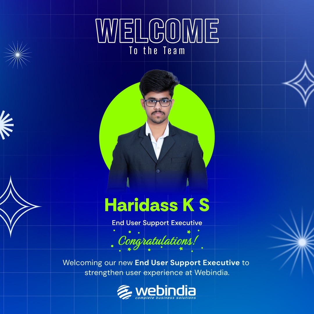 webindiaservice's tweet photo. We’re excited to onboard our new End User Support Executive who will help deliver seamless user experiences and reliable technical support.
Welcome to the Webindia family!
#Onboarding #EndUserSupport #endusersupportexecutive https://t.co/dhIcaUwXsH