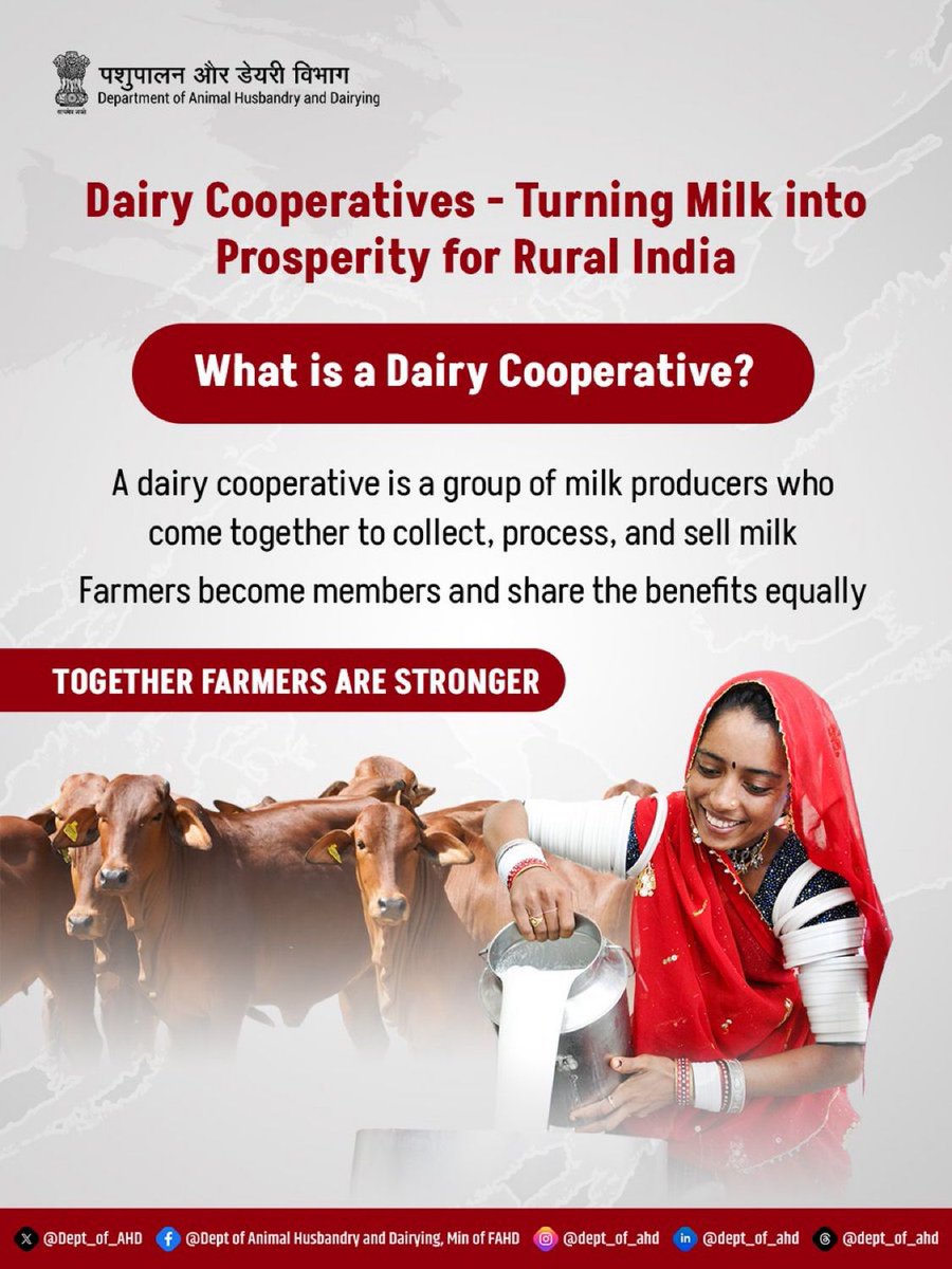 Dairy cooperatives empower rural communities by bringing farmers together to collect, process, and market milk efficiently. By working collectively farmers receive fair prices access to services and better opportunities for growth.
#dairy #FarmersFriendlyGovt #milknewyear #upldb