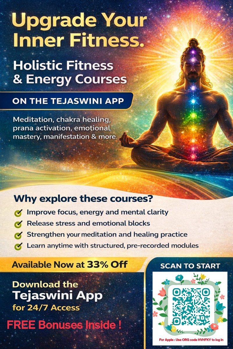 Upgrade your inner fitness ✴️

True fitness is not just physical. It includes mind, breath, emotions and energy.

Explore holistic fitness courses on the Tejaswini App covering meditation, chakra &amp; prana activation etc. 

Currently 33% off
Course Library
classplusapp.com/w/tejaswini/co…