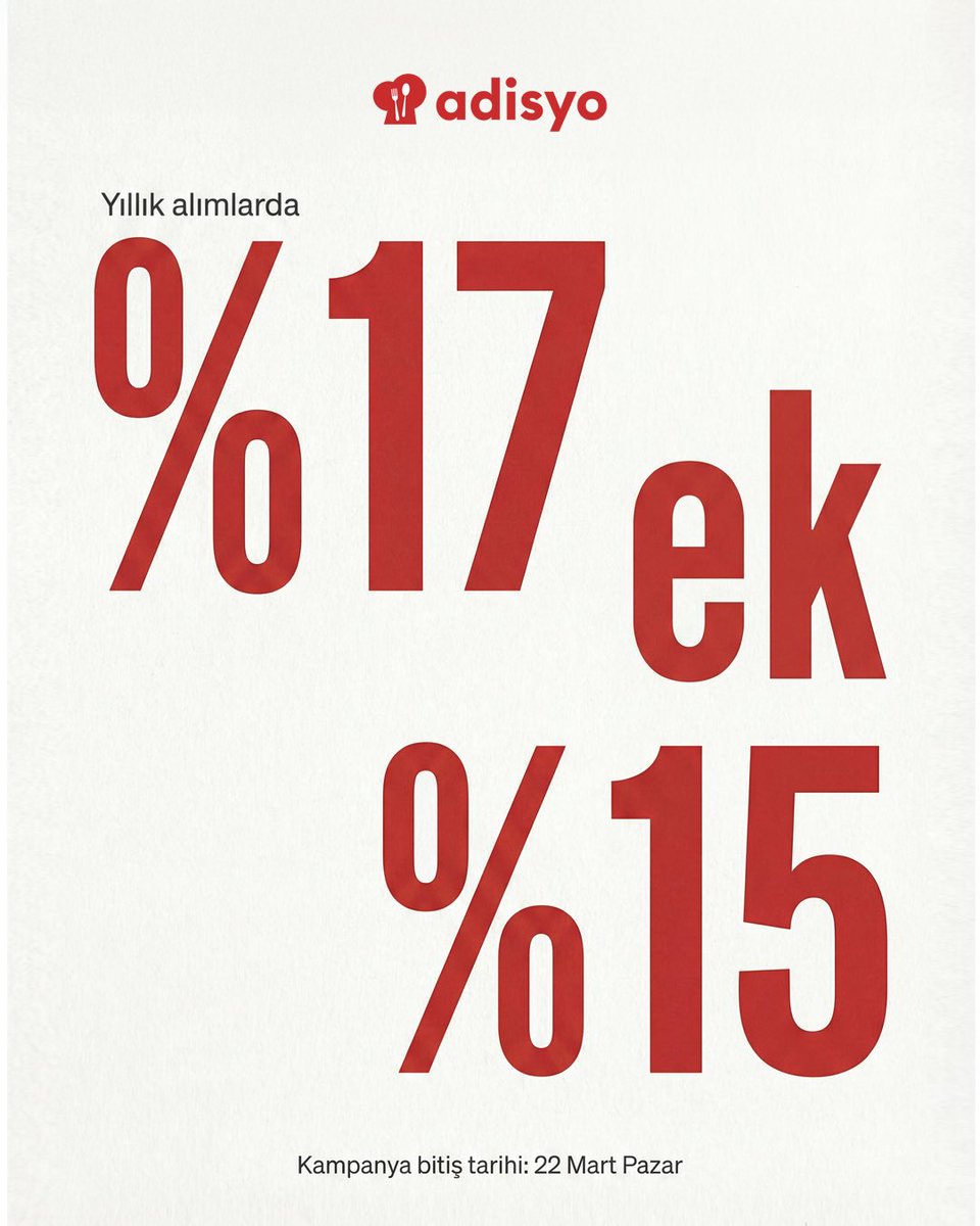 Ramazan ayına özel fırsat Adisyo’da!  
Şimdi Ramazan kampanyasıyla: ✨ Yıllık alımlarda %17 indirime ek %15 indirim ✨ İlk 15 gün tamamen ücretsiz kullanım 
⏳ Kampanya için son gün: 22 Mart
Restoran operasyonunuzu kolaylaştırmak için Adisyo’ya şimdi katılın.