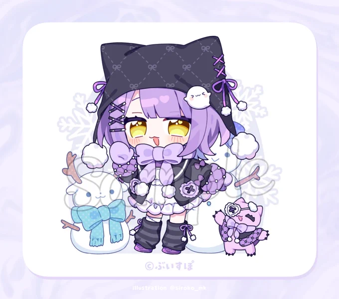 ぶいすぽっ!所属 紫宮るな様の誕生日記念グッズにてスノードーム用のイラストを描かせていただいております! よろしくお願いします