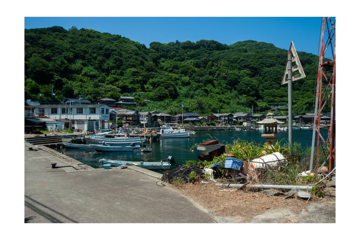 大島(愛媛県八幡浜市)
現在の人口は160人ほど。
粟ノ小島、大島、三王島、地大島、貝付小島の5つで大島を構成するが、集落がある大島以外は無人である
水産業が主の島らしく、港はまずまずの活気。