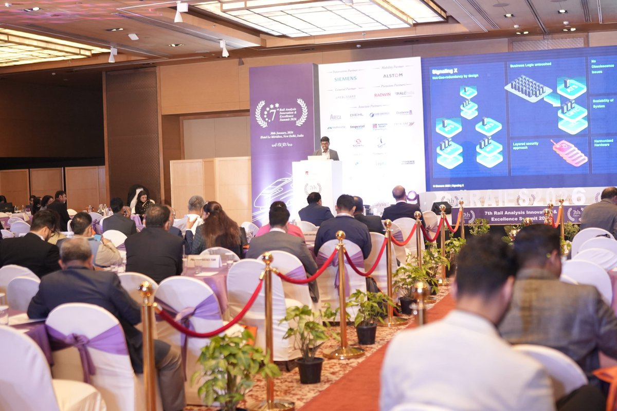 RailAnalysis's tweet photo. It was a privilege to have Siemens Limited as our General Partner at The 7th #RAIES2026!

Siemens Limited is a technology company focused on industry, infrastructure, transport, and power.

#Siemens #GeneralPartner #SmartMobility #RailDigitalization #RailAnalysis https://t.co/dCfnalbdnw