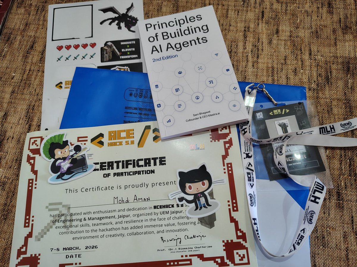 wtf__ammu's tweet photo. I recently participated in AceHack 5.0  a 36-hour hackathon at UEM Jaipur. Although I did not win this time, but winning or losing does not matter much to me. What truly matters is the experience, learning, and the amazing people I met during the event.
#hackathon  #Network https://t.co/TDS9Y1BfMk