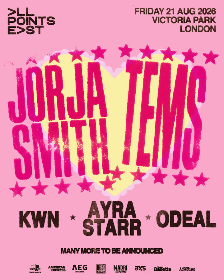 ClashMagazine's tweet photo. .@JorjaSmith + @temsbaby to co-headline @allpointseastuk this summer - kwn, Odeal, Ayra Starr will also perform...

https://t.co/rw96zkhIqp https://t.co/Is0O5rnME3