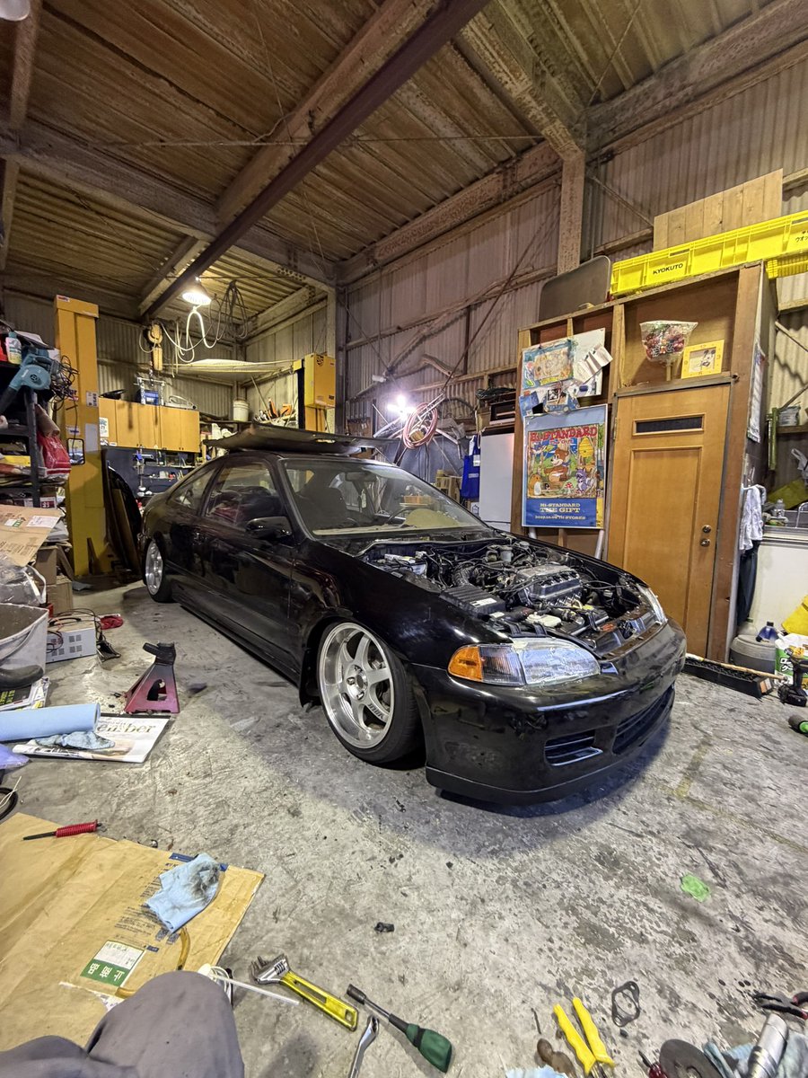 ku_revi's tweet photo. スラムドホンダ道中でブローして半年
エンジン載せ替えとMT化して復活！
い��ぱい遊んでください https://t.co/Y1qAtb9yj7