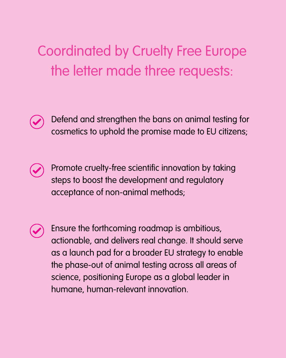 CrueltyFreeEU's tweet photo. The European Commission has replied to our open letter backed by NGOs and MEPs 📢

The response has an encouraging tone, but ongoing concerns remain. We call for urgent action to phase-out of animal testing.

Read on: https://t.co/aTxuqsSGwz https://t.co/kHjJpixwRd