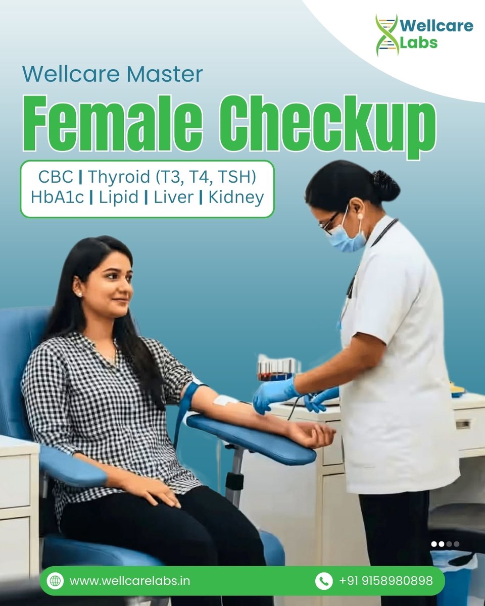 WellcareLabs's tweet image. Feeling tired or noticing weight changes?
Check your Thyroid (TSH) with the Wellcare Master Female Checkup — a complete women’s health screening in one package.

+91 915 898 0898
 info@wellcarelabs.in

#WellcareLabs #WomenHealth #ThyroidTest #FemaleCheckup #PreventiveCare