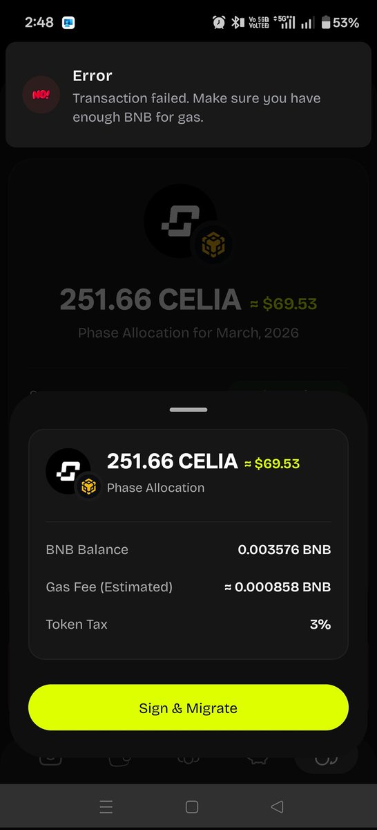 kthakar44's tweet photo. @CeliaWallet Fees inaf available then after facing error this is very irritating https://t.co/z1zMNG4y62
