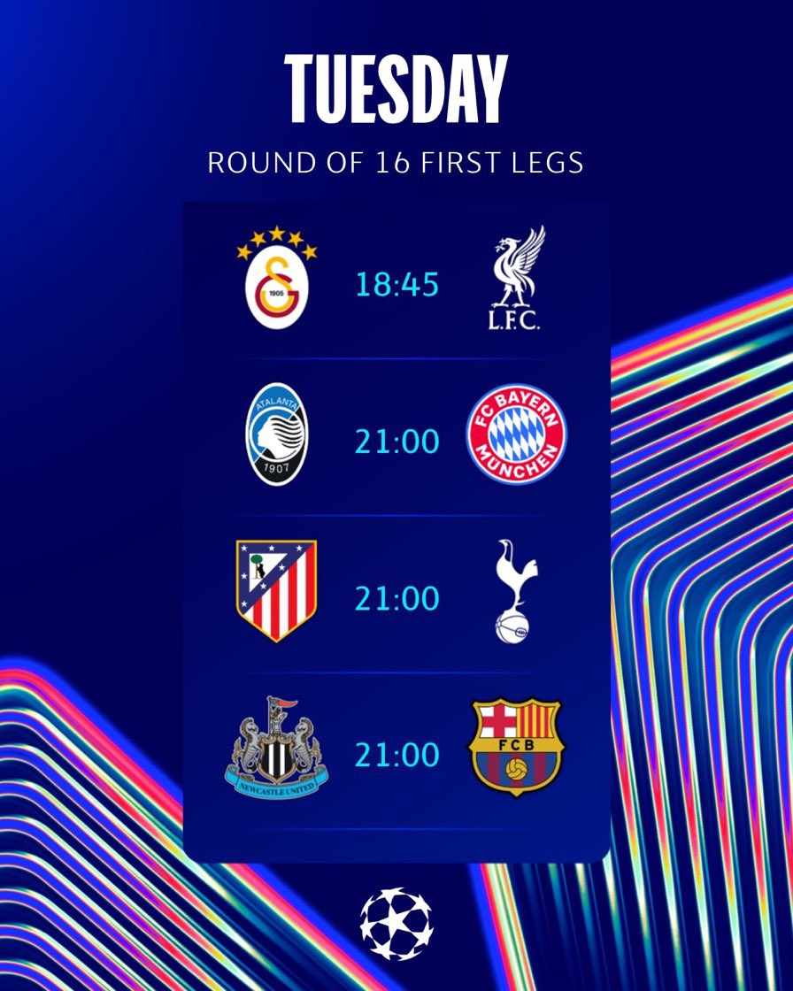 챔스 16강 토너먼트 관련 SNS 이미지