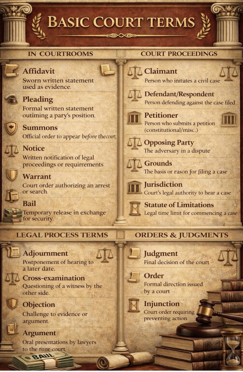 FabianSani8's tweet photo. Writing like a lawyer starts with the language.

Court terms. Latin phrases. The vocabulary that shapes every legal document, motion, and argument.

A quick guide 👇 https://t.co/YLWckQ3cQA