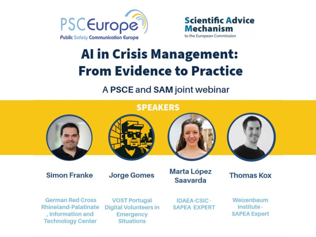 IDAEA_CSIC's tweet photo. IDAEA researcher Marta López will join the webinar “AI in crisis management: from evidence to practice”, organised by @psc_e and @EUScienceAdvice.

A discussion on how AI can support stronger crisis preparedness and response.

🗓️ 31st March

Register 👉 https://t.co/1nb4vnGnR9 https://t.co/hiVtTSRCDV