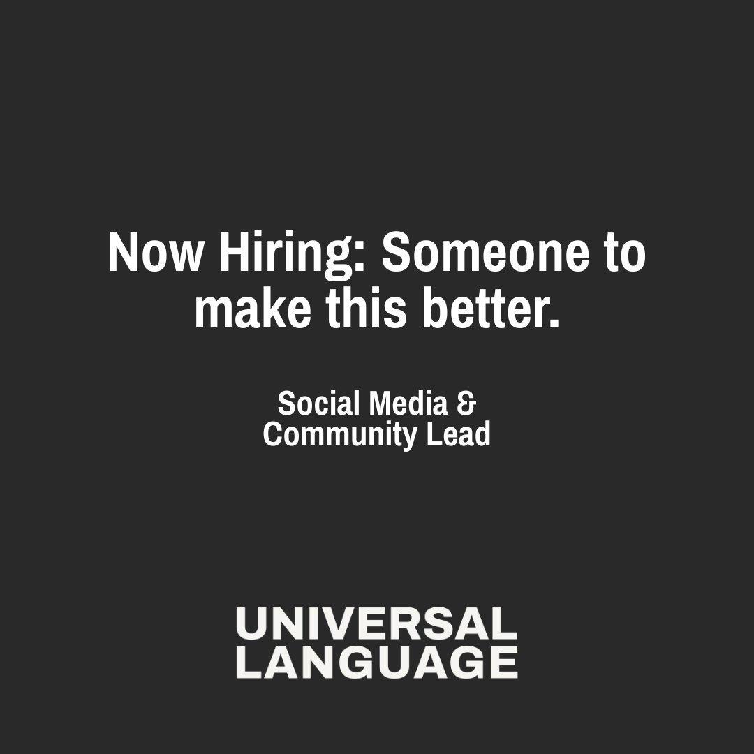 itsauniversall's tweet photo. Our social media doesn't do us justice.

Honest truth — we know it could be a lot better. We're looking for someone who knows exactly why, and exactly what to do about it.

We're hiring a Social Media &amp; Community Lead. 

👇🏻 https://t.co/bhpGX9uDhr