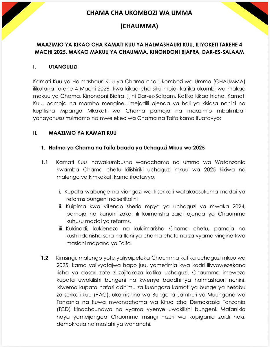 CHAUMMA Tanzania tweet media