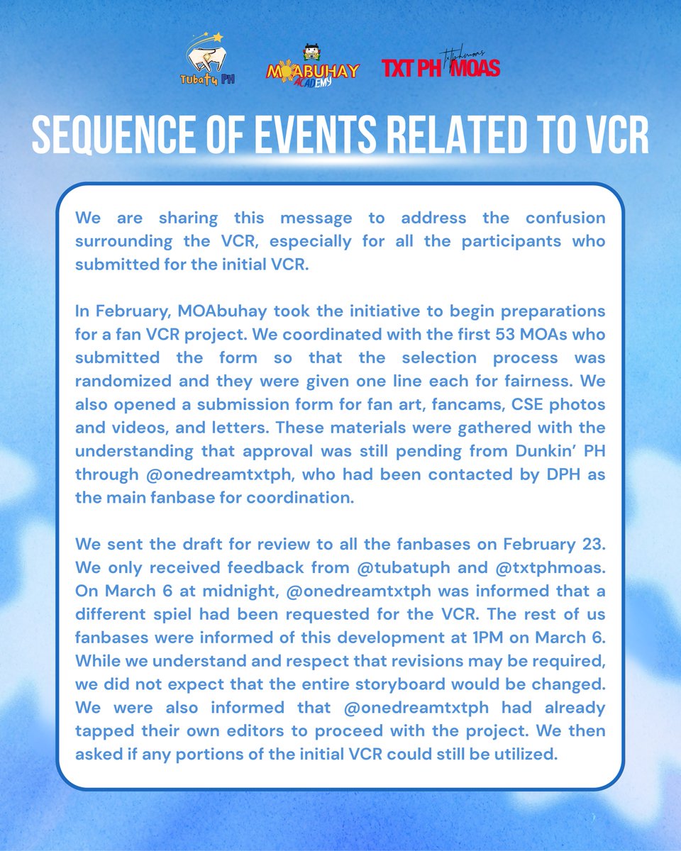 MOAbuhayAcademy's tweet photo. Sequence of Events Related to VCR

With @tubatuph and @txtphmoas https://t.co/sA8u6IatIx