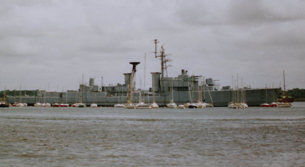 Forbin Class Lorient 12/7/91 Two ex French Navy destroyers in use as a breakwater ...