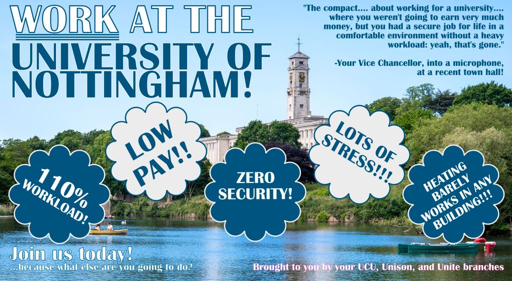 University of Nottingham UCU branch tweet media