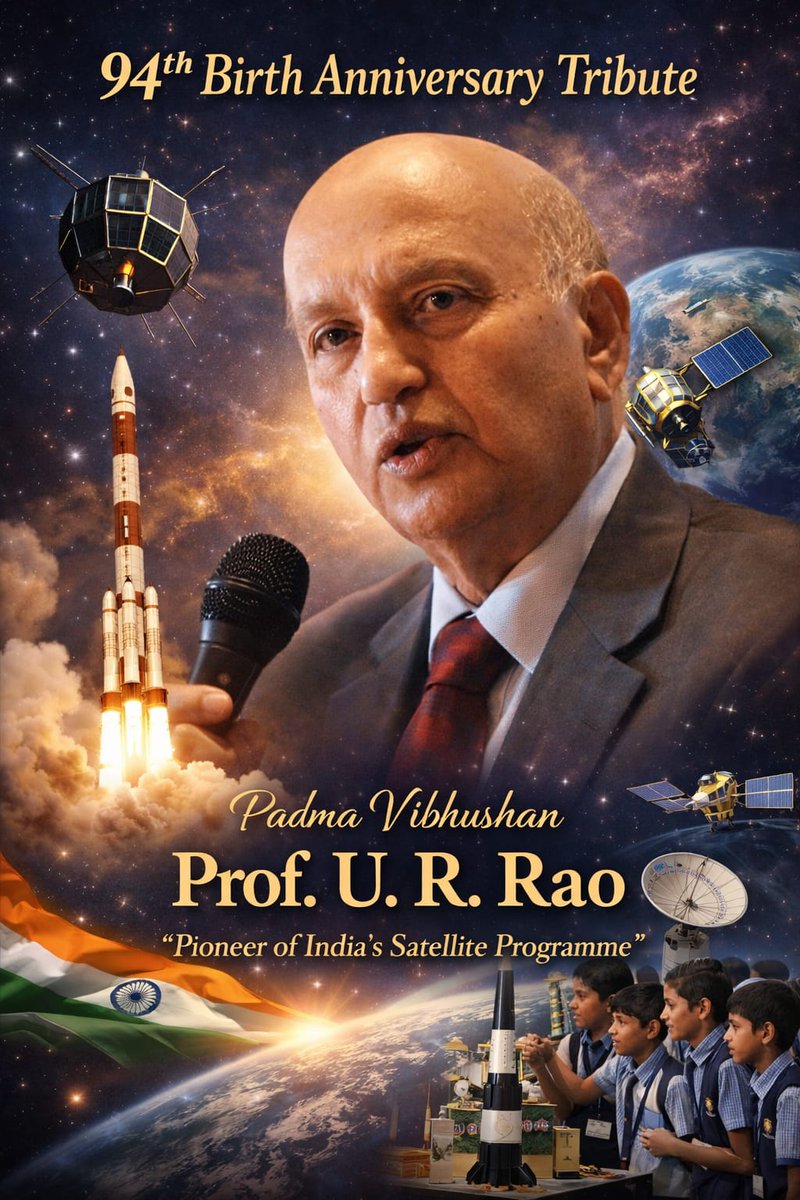 kstacademy's tweet photo. ಪದ್ಮ ವಿಭೂಷಣ ಪ್ರೊ. ಯು. ಆರ್. ರಾವ್ ಅವರ 94ನೇ ಜನ್ಮವಾರ್ಷಿಕೋತ್ಸವದ ಸ್ಮರಣೆಗೆ ನಮನಗಳು.
ಭಾರತವನ್ನು ಅಂತರಿಕ್ಷದ ಎತ್ತರಗಳಿಗೆ ಕೊಂಡೊಯ್ದ ಮಹಾನ್ ವಿಜ್ಞಾನಿಗೆ ಗೌರವಾನ್ವಿತ ನಮನಗಳು. 🚀🇮🇳
#purrao #profrao #urrao #ksta #urraobirthanniversary https://t.co/6KtPr0gXTe