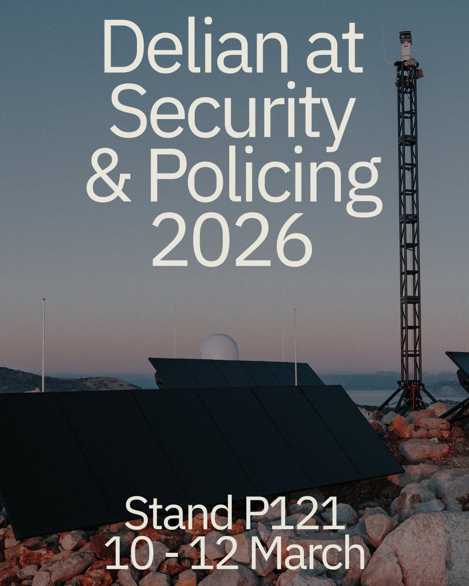 Delian is at Security &amp; Policing 2026 in Farnborough today. The UK Government's premier security event, with Home Office decision makers, border security leads, and senior law enforcement all in one place.

Find us at Stand P121. Autonomous surveillance, electronic warfare, and