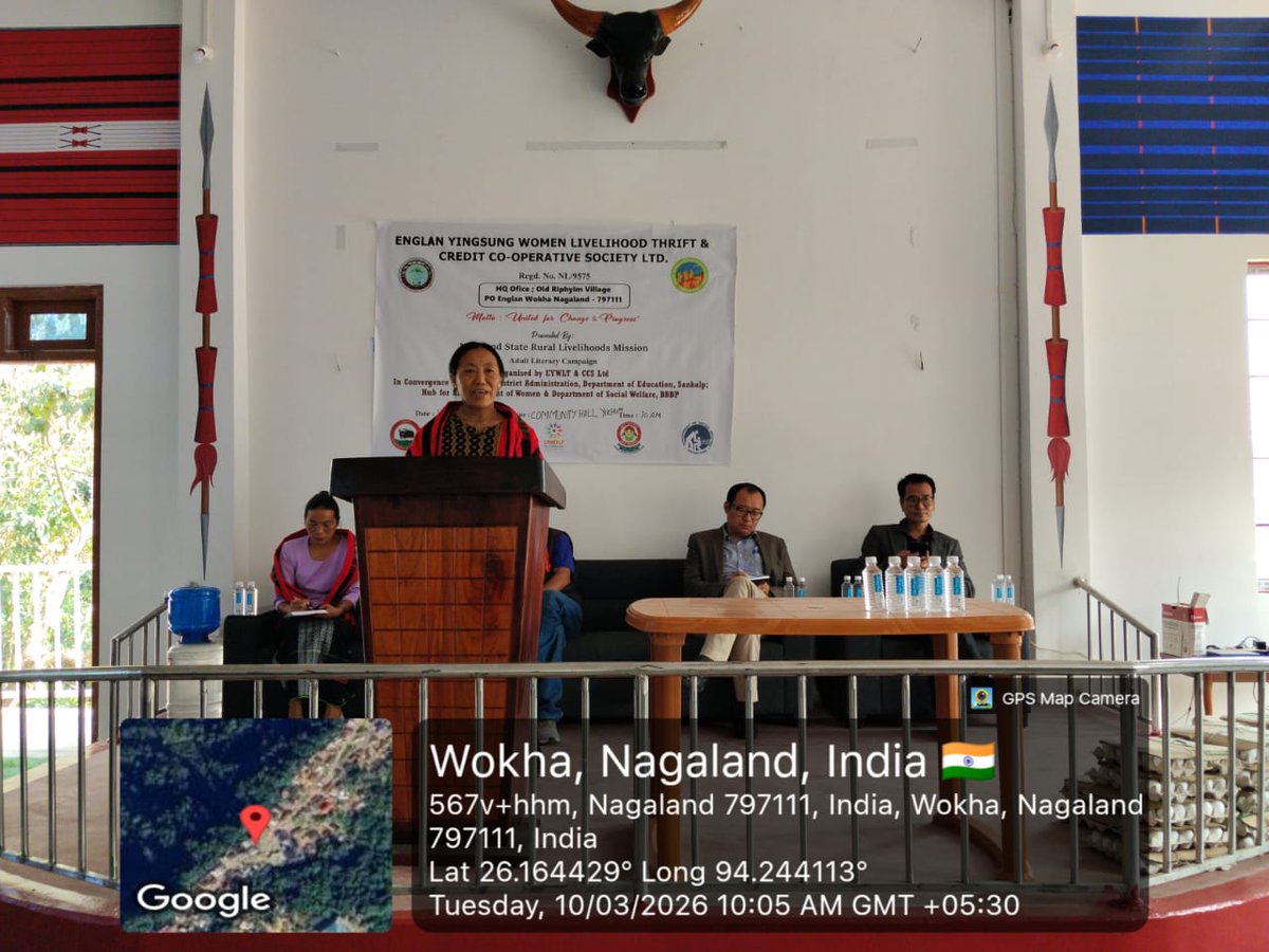 Felicitation programme for Adult literacy campaign was held on 10th march 2026 at Yikhum village Community hall in convergence with NSRLM PRI- CBO project, District Administration, deppt of social welfare, deppt of School education, DHEW ( BBBP) <a href="/MinistryWCD/">Ministry of WCD</a> <a href="/DC_Wokha/">Deputy Commissioner, Wokha</a>